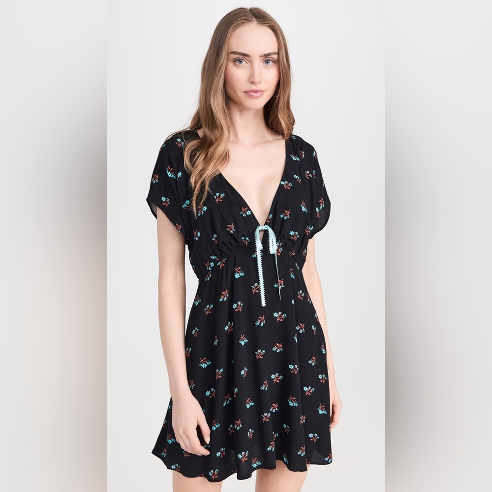 Free People Everyone's Favorite Mini Dress in Black Combo